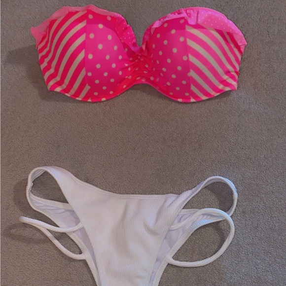 Victoria's Secret Pink and White Bikini Set - Picture 1 of 2